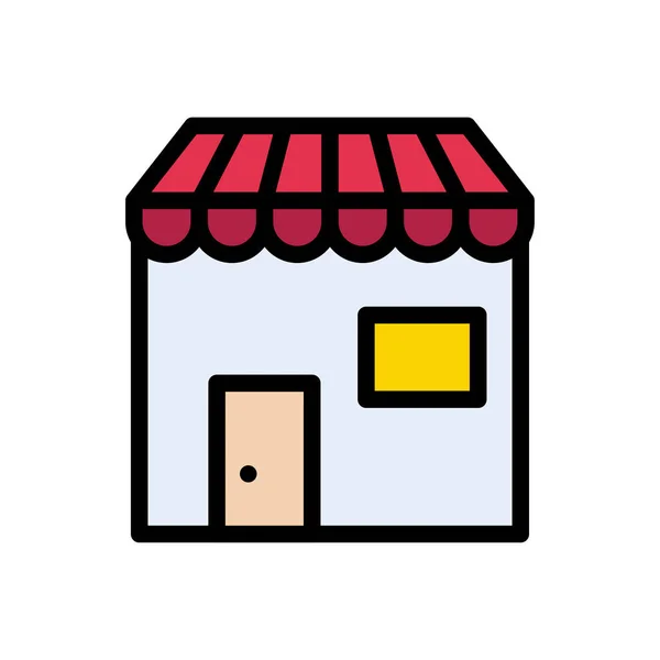 Vector Tienda Icono Color Plano — Vector de stock