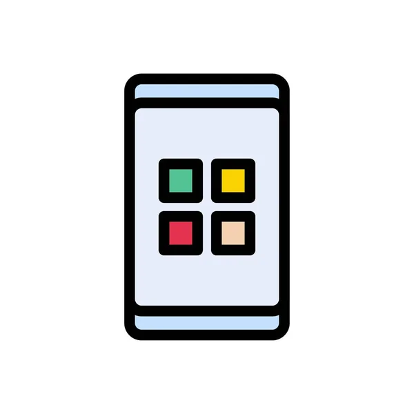 Mobiel Vector Vlakke Kleur Pictogram — Stockvector