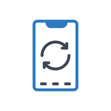 eşzamanlama vektör renk simgesi