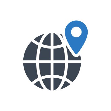 konum vektör renk simgesi