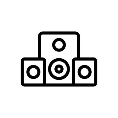 hoparlör vektörü ince çizgi simgesi