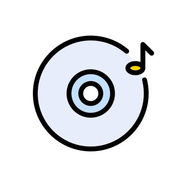 müzik vektörü düz renk simgesi