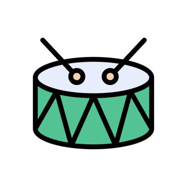 müzik vektörü düz renk simgesi