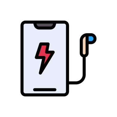 mobil vektör düz renk simgesi