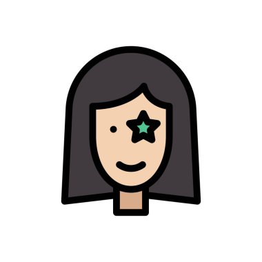 rock yıldızı vektör düz renk simgesi