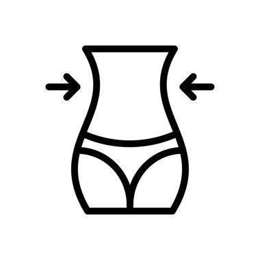 göbek vektörü ince çizgi simgesi