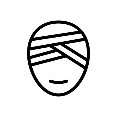 yüz vektörü ince çizgi simgesi