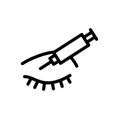 enjeksiyon vektörü ince çizgi simgesi