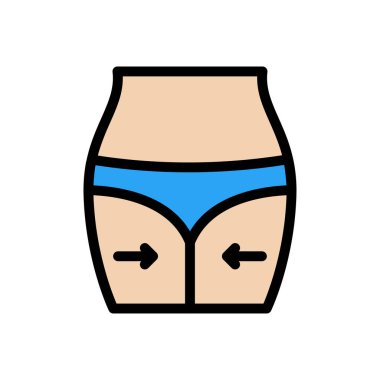 Uyluk vektörü düz renk simgesi