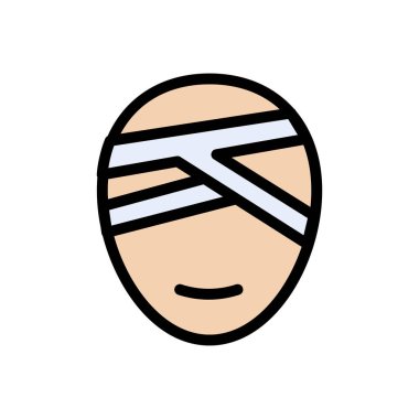 yüz vektörü düz renk simgesi