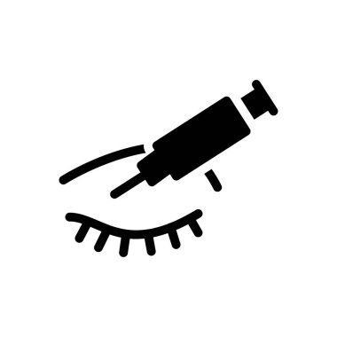 enjeksiyon vektörü glyph düz simgesi