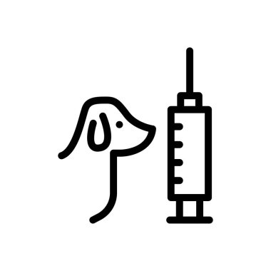 enjeksiyon vektörü ince çizgi simgesi