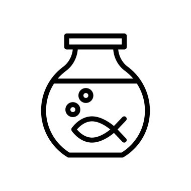 akvaryum vektör ince çizgi simgesi