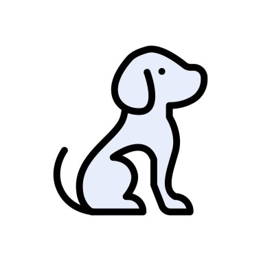 köpek vektörü düz renk simgesi