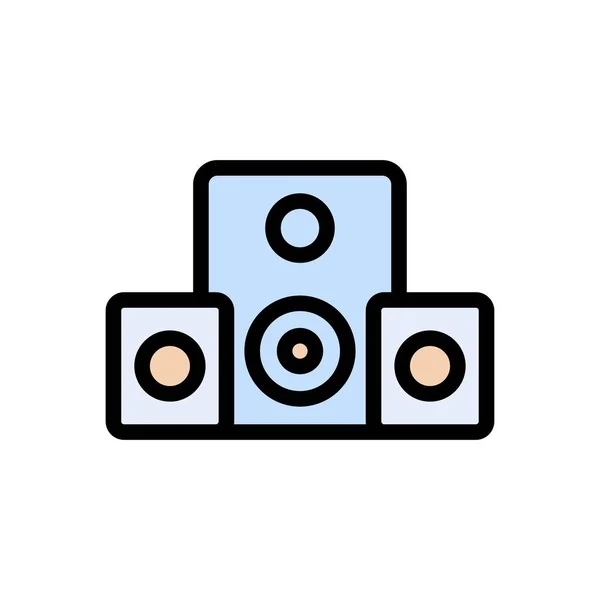 Lautsprecher Vektor Flache Farbe Symbol — Stockvektor