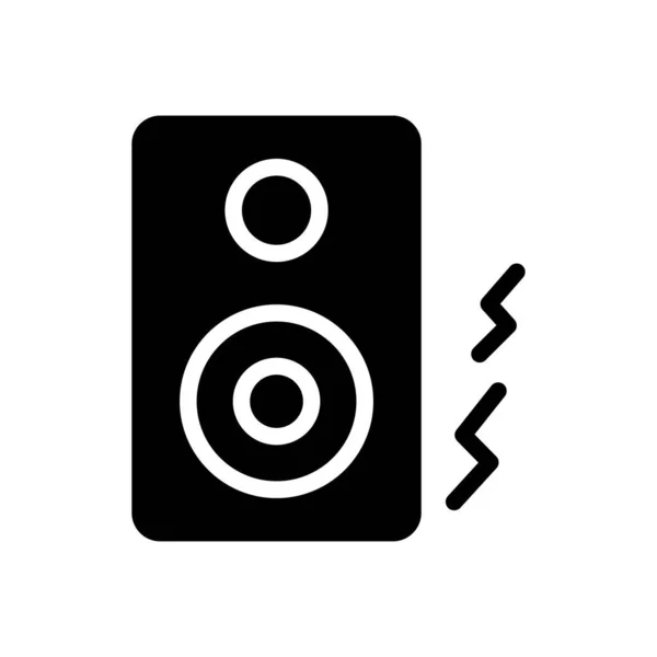 Lautsprecher Vektor Glyphen Flaches Symbol — Stockvektor