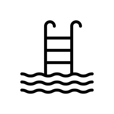 havuz vektörü ince çizgi simgesi