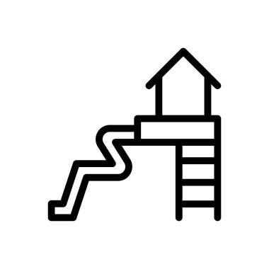 park vektörü ince çizgi simgesi