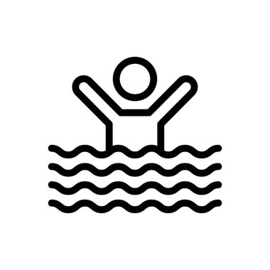 Su vektörü ince çizgi simgesi