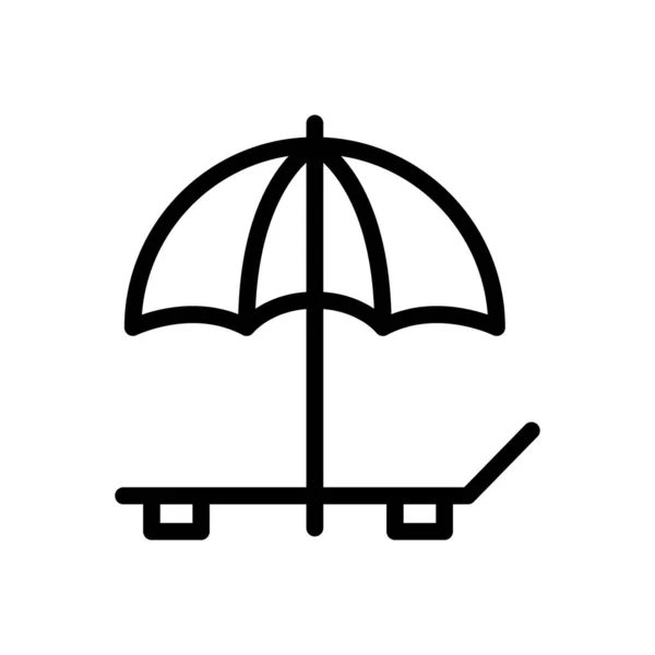 Paraplu Vector Dunne Lijn Pictogram — Stockvector