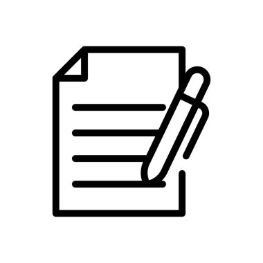 imzalama vektörü ince çizgi simgesi