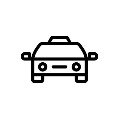 taksi vektörü ince çizgi simgesi