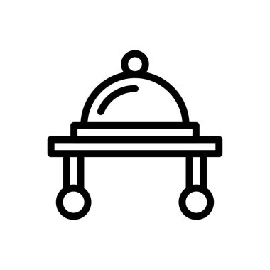 Tramvay vektörü ince çizgi simgesi