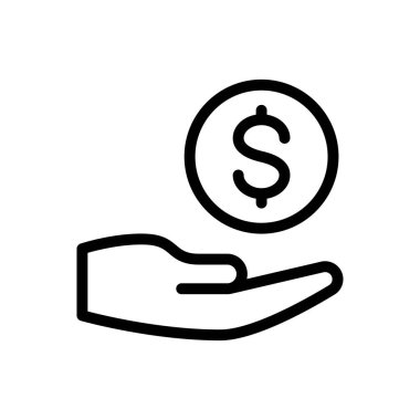 Dolar vektör ince çizgi simgesi