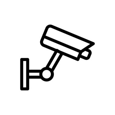 CCTV vektör ince çizgi simgesi
