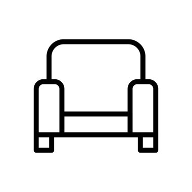 kanepe vektörü ince çizgi simgesi