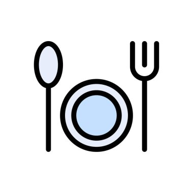 çatal vektörü düz renk simgesi