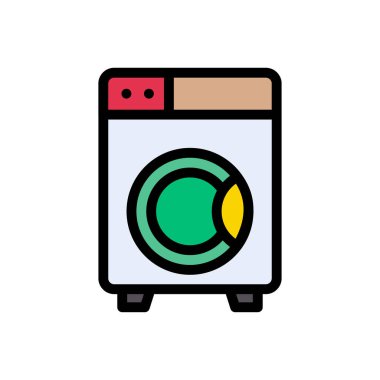 makine vektörü düz renk simgesi