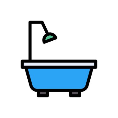 küvet vektörü düz renk simgesi