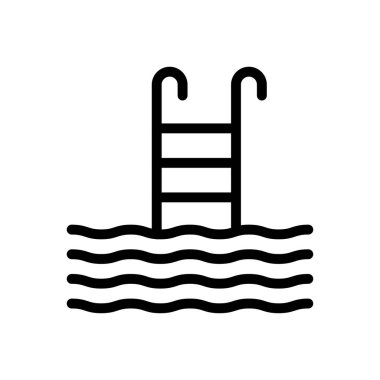 havuz vektörü düz renk simgesi