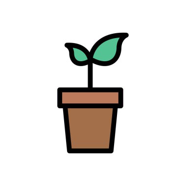 büyüme vektörü düz renk simgesi