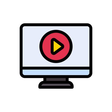 vektör düz renk simgesini çal