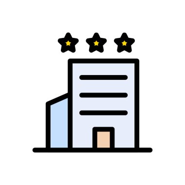 üç yıldız vektör düz renk simgesi