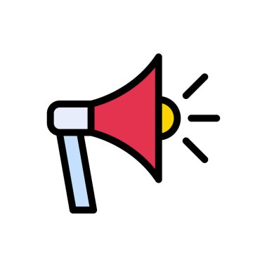 duyuru vektörü düz renk simgesi