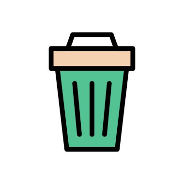 Çöp vektörü düz renk simgesi