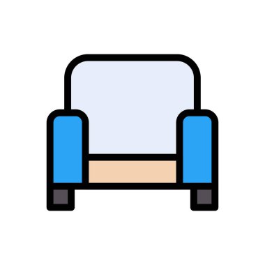 kanepe vektörü düz renk simgesi