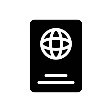 bilet vektörü glyph düz simgesi