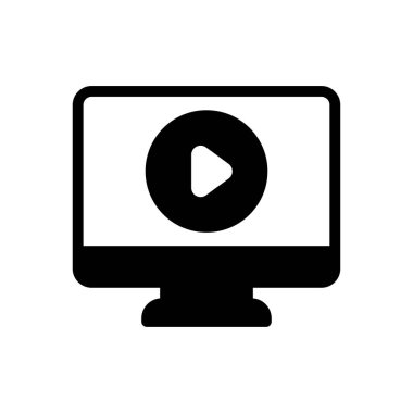 vektör glyph düz simgesini çal