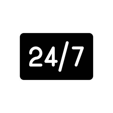 destek vektörü glyph düz simgesi