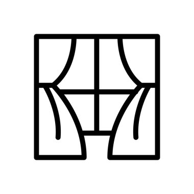 pencere vektörü ince çizgi simgesi