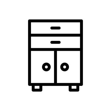 masa vektörü ince çizgi simgesi