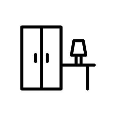 dolap vektörü ince çizgi simgesi