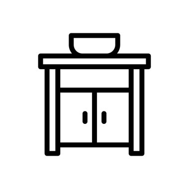 kabine vektörü ince çizgi simgesi