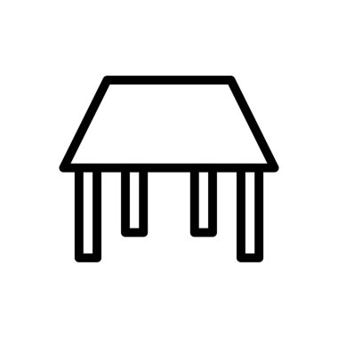 Tabure vektörü ince çizgi simgesi