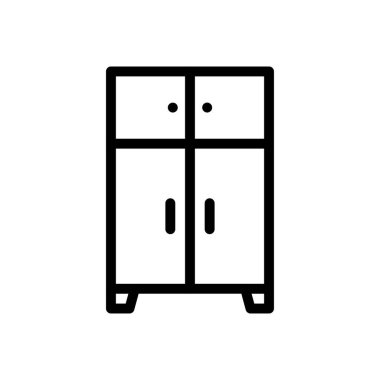 Gardırop vektörü ince çizgi simgesi