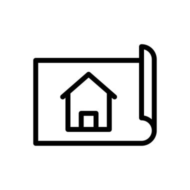 harita vektörü ince çizgi simgesi